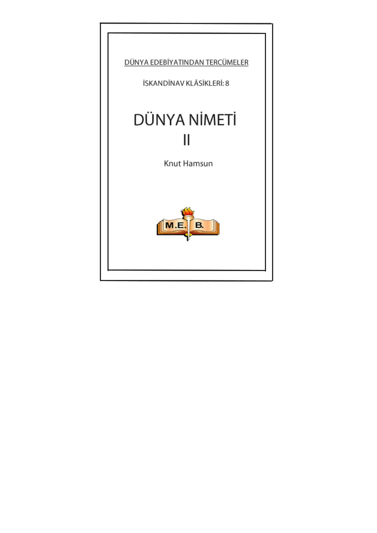 Dünya Nimeti 2 - Knut Hamsun 