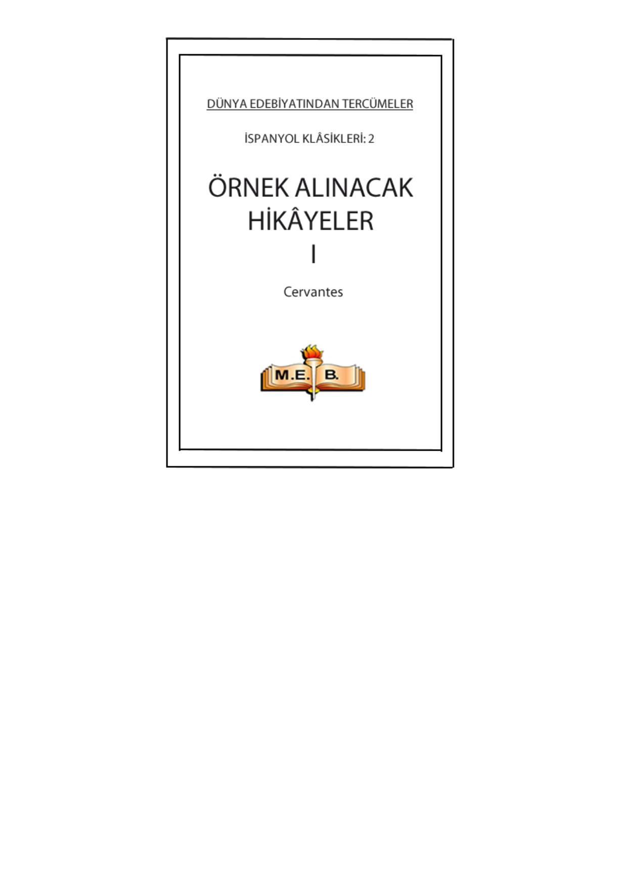 Örnek Alınacak Hikayeler 1 - Miguel de Cervantes 