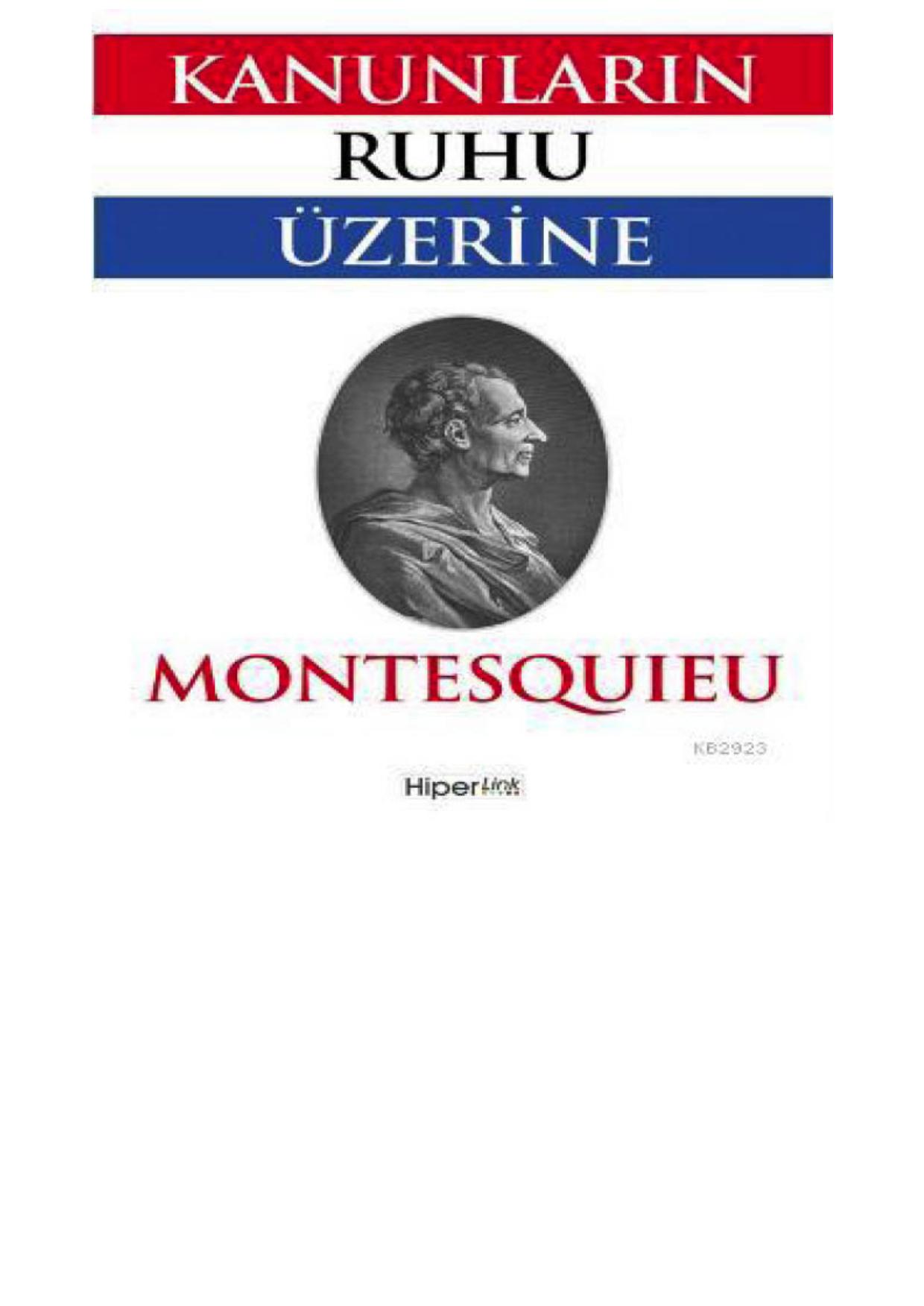 Kanunların Ruhu Üzerine - Montesquieu 